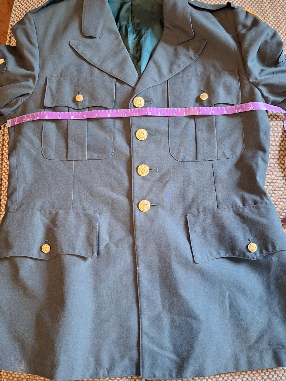 Men's Military Army Dark Green Dress Jacket with Gold Buttons - Picture 3 of 11